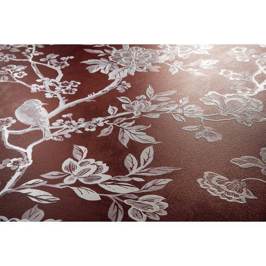 tapeta hatasu fali csempe bordo madaras viragos furdoszoba luxus falburkolat erdo fa termeszet voros piros klasszikus polgari elegans mediterran.jpg